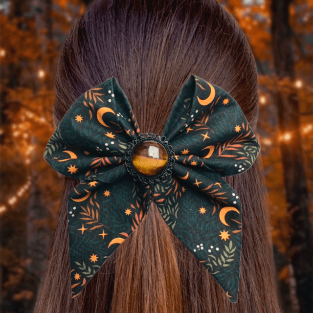 Barrette - Lune d’automne Oeil de tigre