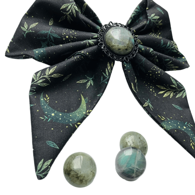 Barrette - Lune verte Labradorite 