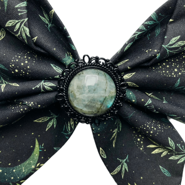 Barrette - Lune verte Labradorite 
