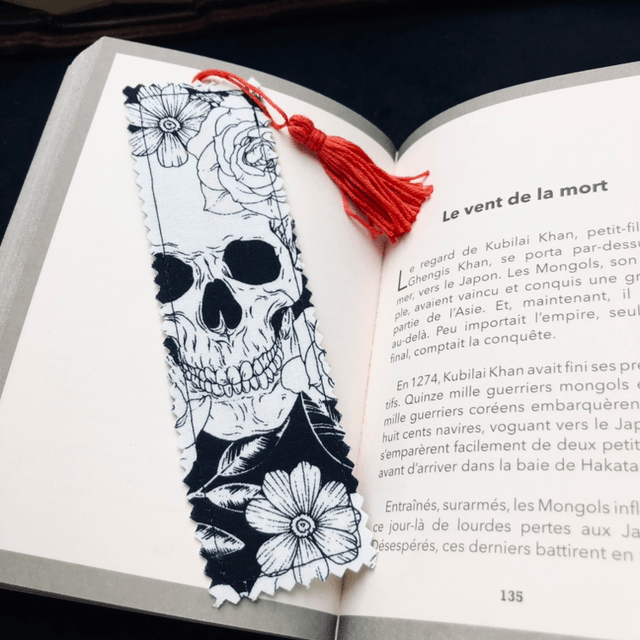 Marque page - Skull Flower