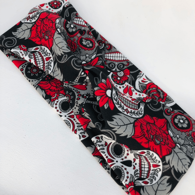 Bandeau extensible - Calaveras rouge