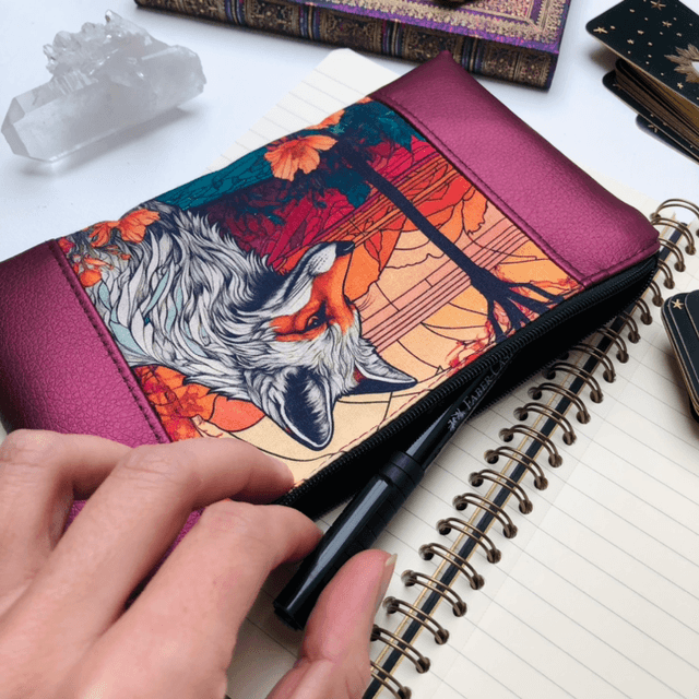 Trousse Talisman Renard - Automne pink