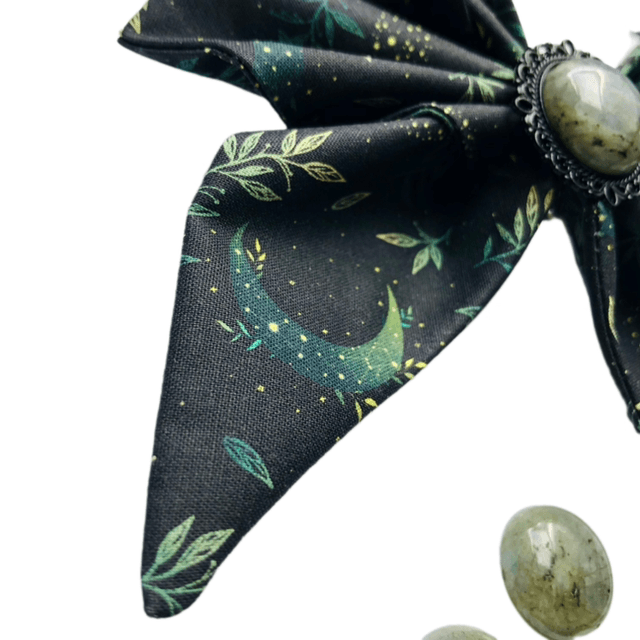 Barrette - Lune verte Labradorite 