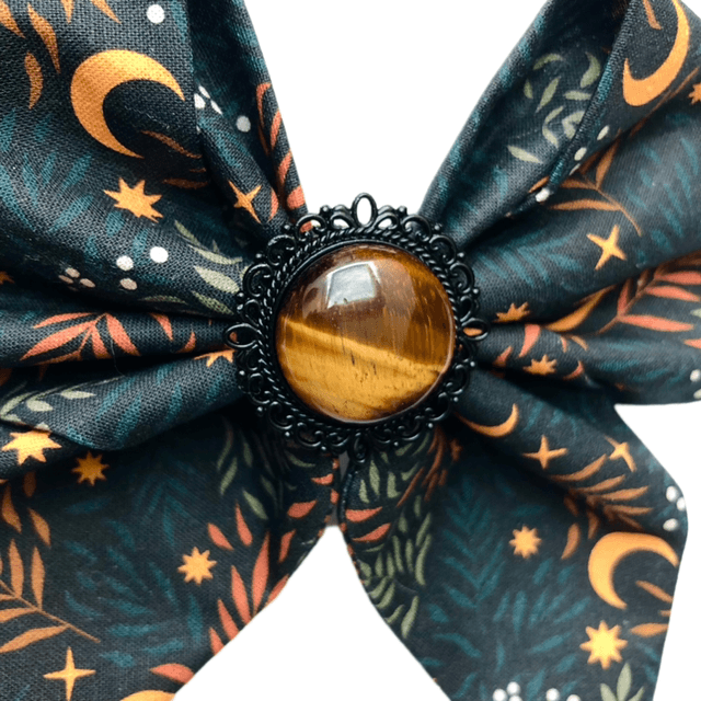 Barrette - Lune d’automne Oeil de tigre