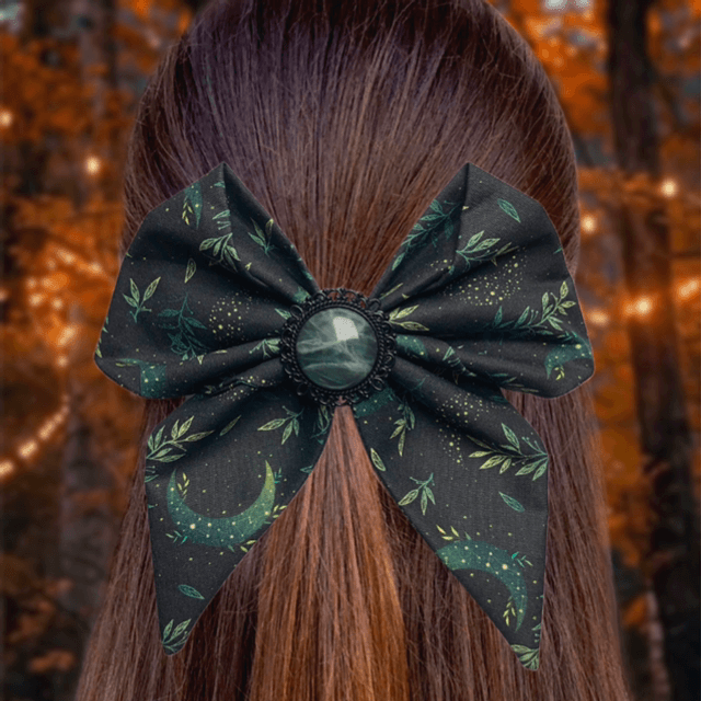Barrette - Lune verte Labradorite 