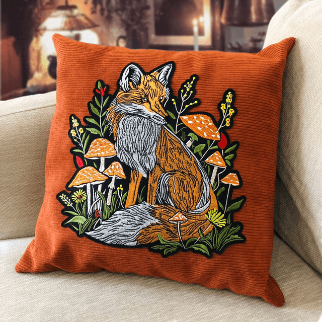 Coussin 40x40 - Renard Brodé