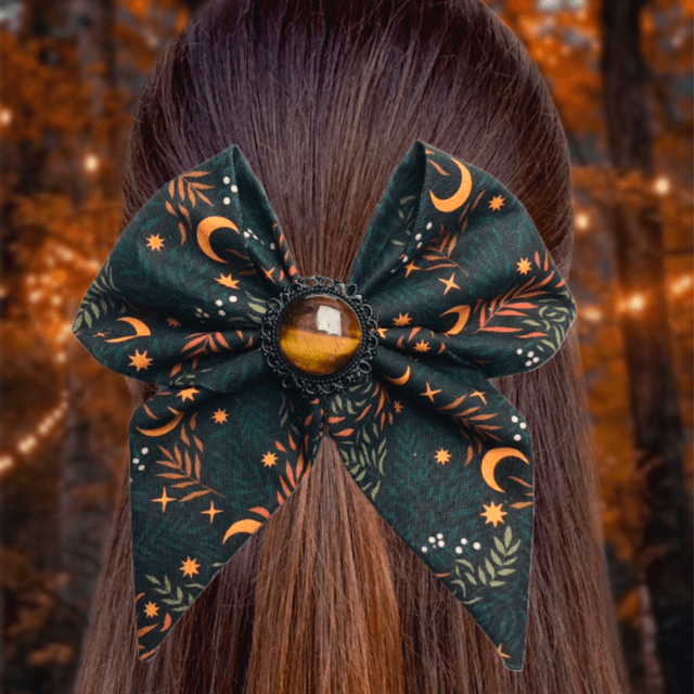 Barrette - Lune d’automne Oeil de tigre