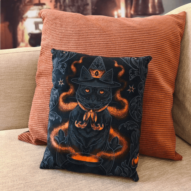 Mini coussin - Chat sorcier 